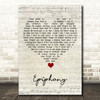 Staind Epiphany Script Heart Song Lyric Quote Music Print