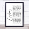 Staind Epiphany White Script Song Lyric Quote Music Print