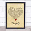 Steps Tragedy Vintage Heart Song Lyric Quote Music Print
