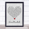 Muse Unintended Grey Heart Song Lyric Quote Music Print
