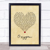 Catfish And The Bottlemen Oxygen Vintage Heart Song Lyric Quote Music Print