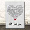 Florida Georgia Line Blessings Grey Heart Song Lyric Quote Music Print