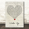 Coheed And Cambria Wake Up Script Heart Song Lyric Quote Music Print