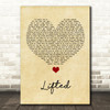 Lighthouse Family Lifted Vintage Heart Song Lyric Quote Music Print