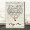 New Found Glory Kiss Me Script Heart Song Lyric Quote Music Print