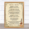Buddy Holly Maybe Baby Song Lyric Vintage Quote Print