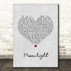 Ariana Grande Moonlight Grey Heart Song Lyric Quote Music Print