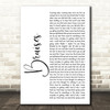 Lewis Capaldi Bruises White Script Song Lyric Quote Music Print