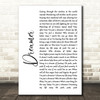 Ozzy Osbourne Dreamer White Script Song Lyric Quote Music Print