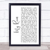 Peter Hammill My Room White Script Song Lyric Quote Music Print