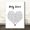 Stevie Wonder Hey Love White Heart Song Lyric Quote Music Print