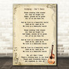 Coldplay Don't Panic Song Lyric Vintage Quote Print