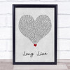Taylor Swift Long Live Grey Heart Song Lyric Quote Music Print