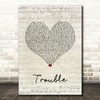 Iggy Azalea Trouble Script Heart Song Lyric Quote Music Print