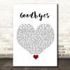 Jorja Smith Goodbyes White Heart Song Lyric Quote Music Print