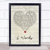 Wretch 32 6 Words Script Heart Song Lyric Quote Music Print