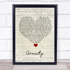 Wage War Gravity Script Heart Song Lyric Quote Music Print