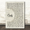 Cameo Candy Vintage Script Song Lyric Quote Music Print