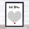 Kelis Lil Star White Heart Song Lyric Quote Music Print