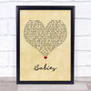 Pulp Babies Vintage Heart Song Lyric Quote Music Print