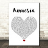 5 Seconds of Summer Amnesia White Heart Song Lyric Quote Music Print