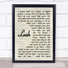 Bruce Springsteen Leah Vintage Script Song Lyric Quote Music Print