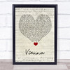 Declan J Donovan Vienna Script Heart Song Lyric Quote Music Print