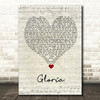 Laura Branigan Gloria Script Heart Song Lyric Quote Music Print