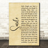 Nat King Cole Smile Rustic Script Song Lyric Quote Music Print