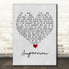 Black Coffee Superman Grey Heart Song Lyric Quote Music Print