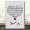 Jorja Smith Goodbyes Grey Heart Song Lyric Quote Music Print