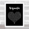 Dan + Shay Tequila Black Heart Song Lyric Quote Music Print