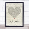 Little Mix Wasabi Script Heart Song Lyric Quote Music Print