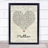 Pink Floyd Mother Script Heart Song Lyric Quote Music Print