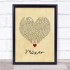 The Snuts Mixer Vintage Heart Song Lyric Quote Music Print
