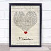 Madonna Frozen Script Heart Song Lyric Quote Music Print