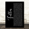 Volbeat Fallen Black Script Song Lyric Quote Music Print