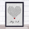 Oasis Step Out Grey Heart Song Lyric Quote Music Print