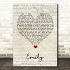 Catfish And The Bottlemen Emily Script Heart Song Lyric Quote Music Print