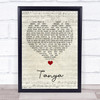 Michael Nesmith Tanya Script Heart Song Lyric Quote Music Print