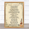 Bon Jovi I'd Die For You Song Lyric Quote Print