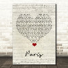 Friendly Fires Paris Script Heart Song Lyric Quote Music Print