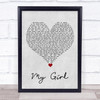 Dylan Scott My Girl Grey Heart Song Lyric Quote Music Print