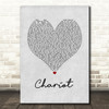 Jacob Lee Chariot Grey Heart Song Lyric Quote Music Print