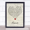 Simply Red Home Script Heart Song Lyric Quote Music Print