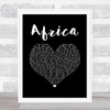 Toto Africa Black Heart Song Lyric Quote Music Print