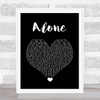 Jessie Ware Alone Black Heart Song Lyric Quote Music Print Jessie Ware Alone Black Heart Song Lyric Quote Music Print
