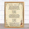 Chuck Berry Johnny B Goode Song Lyric Quote Print