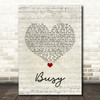 Olly Murs Busy Script Heart Song Lyric Quote Music Print