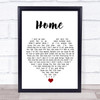 Freya Ridings Home White Heart Song Lyric Quote Music Print